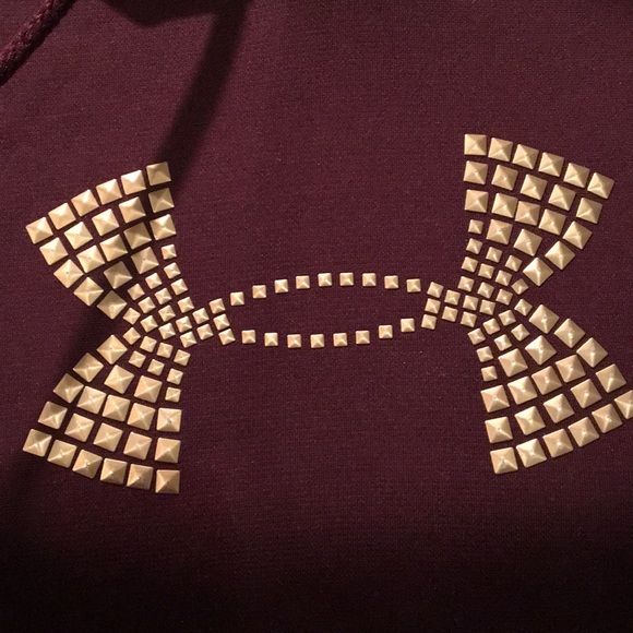 Under Amour Maroon Gold Studded Sweatshirt - Picture 2 of 4